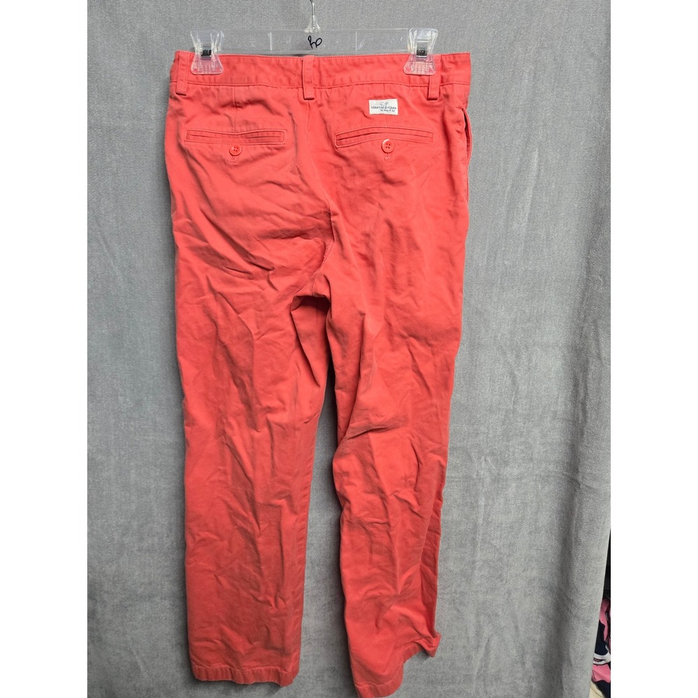 Vineyard Vines Breaker Pants Mens 28x30 Coral Pink Salmon Cotton Chino Chinos - Picture 7 of 8